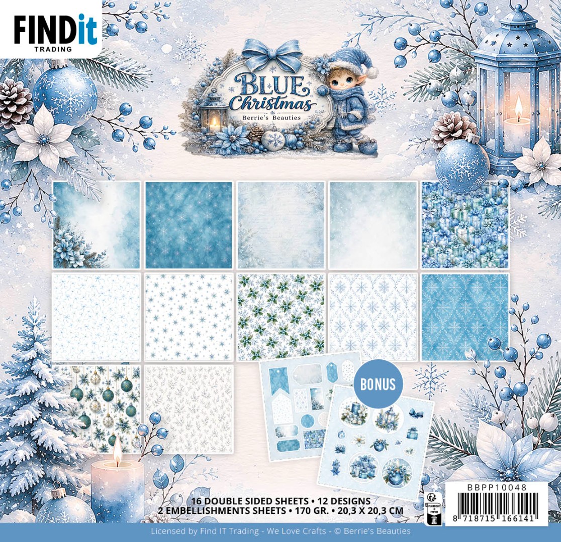 Paperpack - Berries Beauties - Blue Christmas 20 x 20 cm