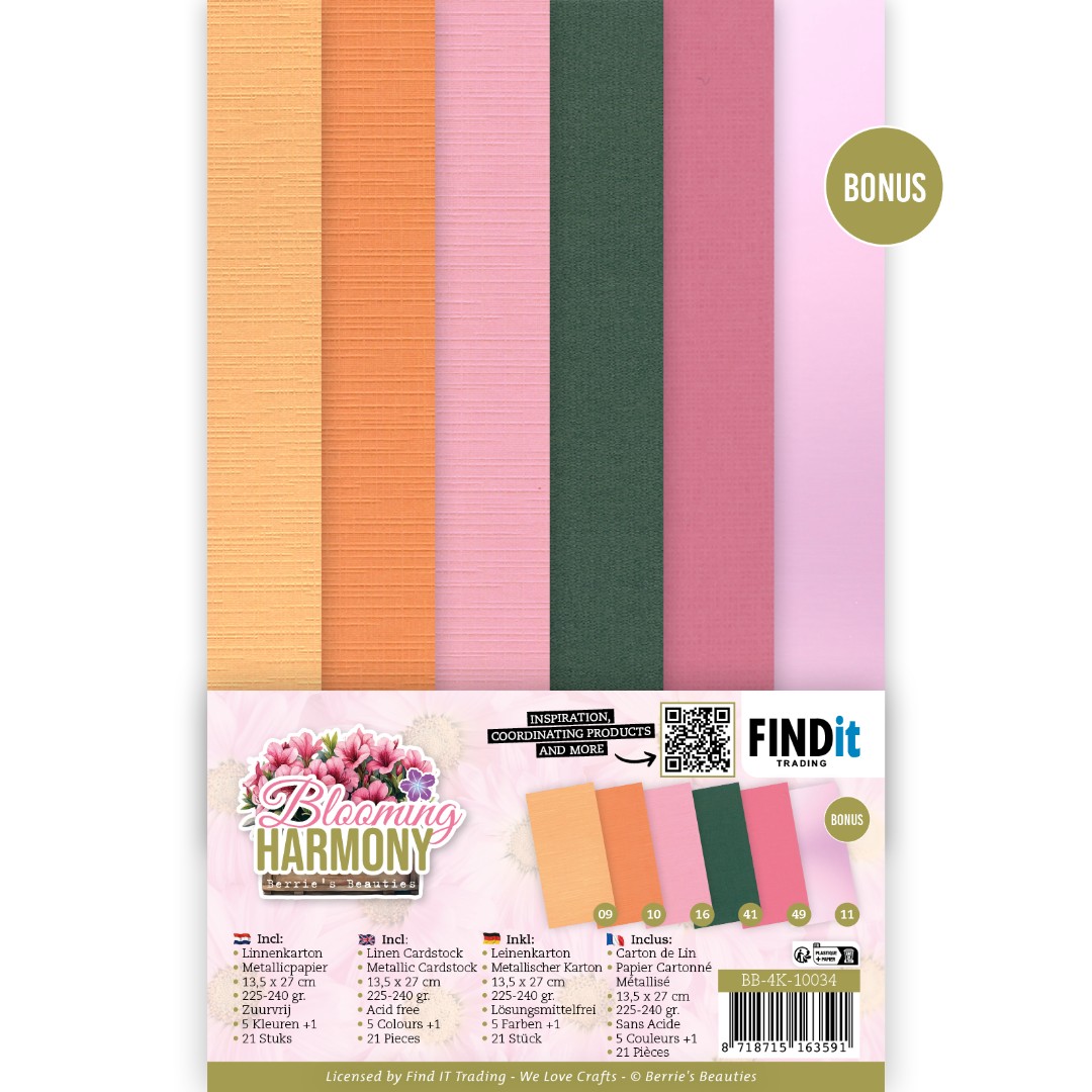 Linen Cardstock Pack - Berries Beauties - Blooming Harmony - 4K Linen Cardstock Pack - Berries Beauties - Blooming Harmony - 4K