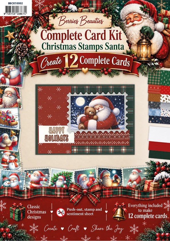 Berrie's Beauties - Complete Card Kit - Christmas Stamps Santa