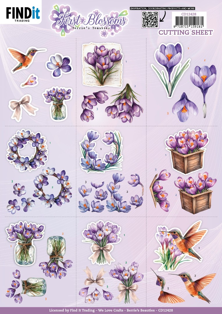 3D Cutting Sheet - Berries Beauties - First Blossoms - Mini 3D Cutting Sheet - Berries Beauties - First Blossoms - Mini