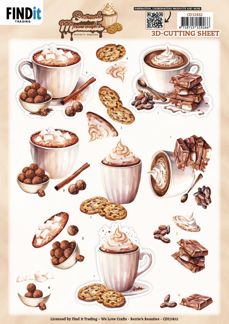 3D Cutting Sheet - Berries Beauties - Sweet Moments - Cookie Delights