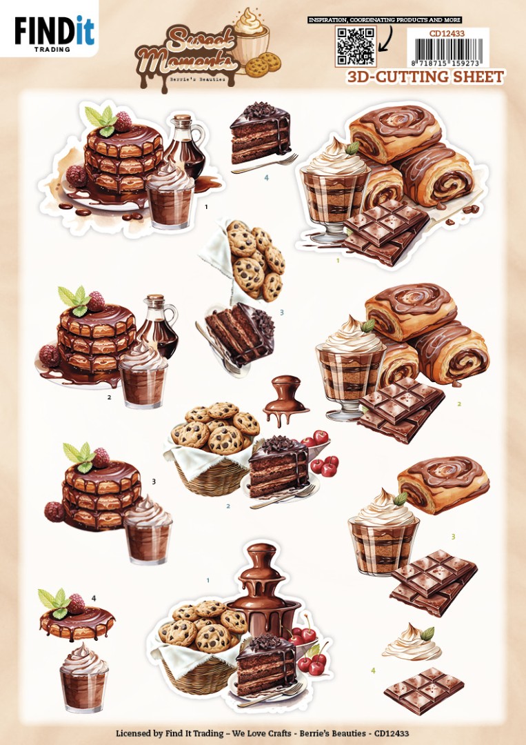3D Cutting Sheet - Berries Beauties - Sweet Moments - Sugar Treats