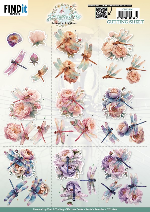 Cutting Sheet - Berries Beauties - Dragonflies - Mini