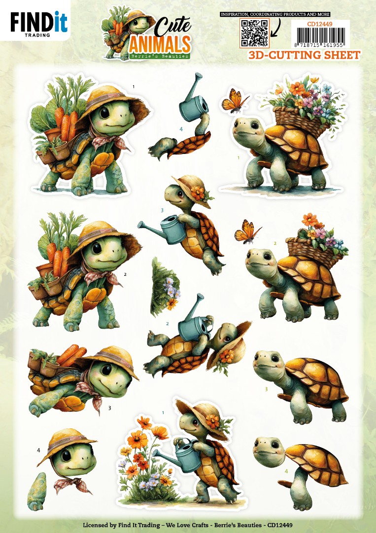 3D Cutting Sheet - Berries Beauties - Cute Animals - Turtles 3D Cutting Sheet - Berries Beauties - Cute Animals - Turtles