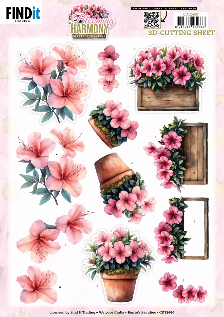 3D Cutting Sheet - Berries Beauties - Blooming Harmony - Blooming Pots 3D Cutting Sheet - Berries Beauties - Blooming Harmony - Blooming Pots
