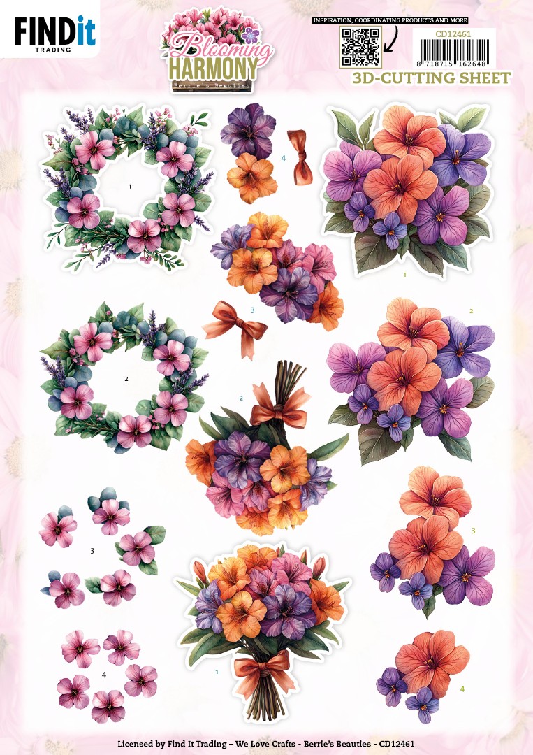 3D Cutting Sheet - Berries Beauties - Blooming Harmony - Blooming Bouquet 3D Cutting Sheet - Berries Beauties - Blooming Harmony - Blooming Bouquet