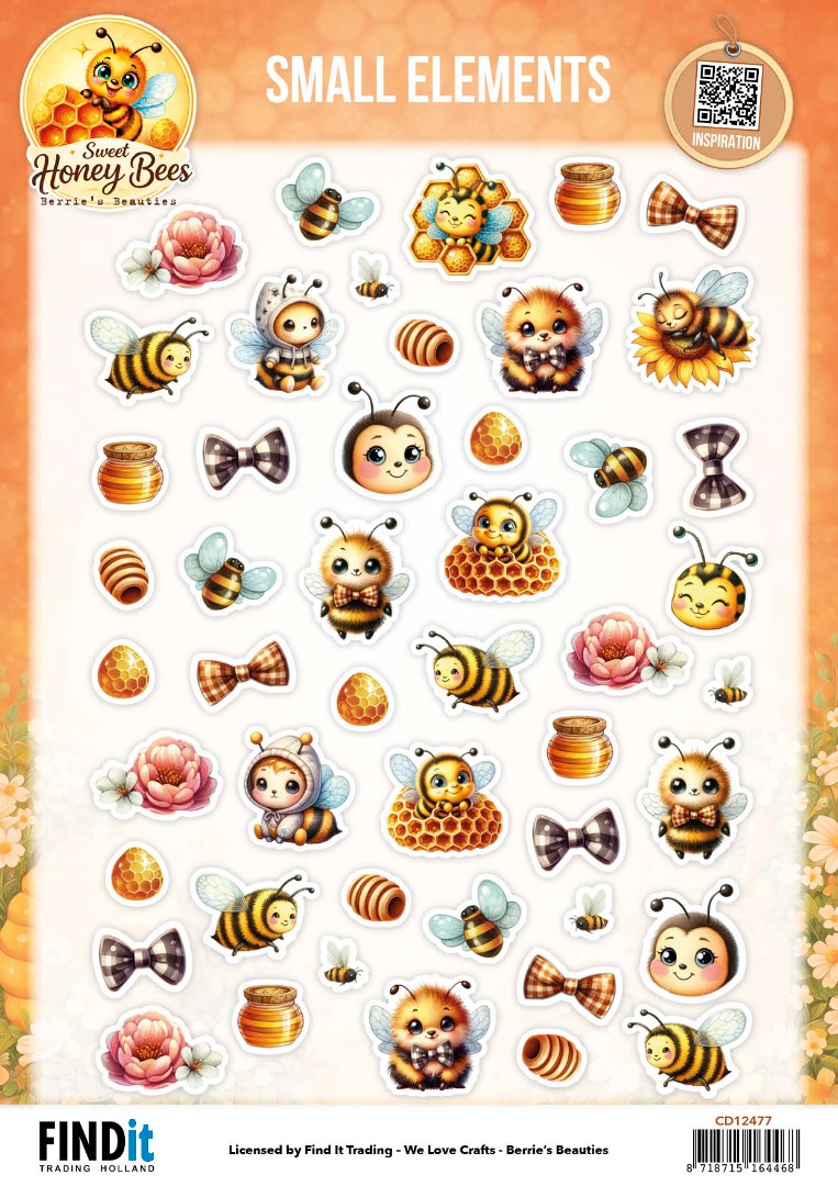 Cutting Sheet - Berries Beauties - Sweet Honey Bees - Small Elements