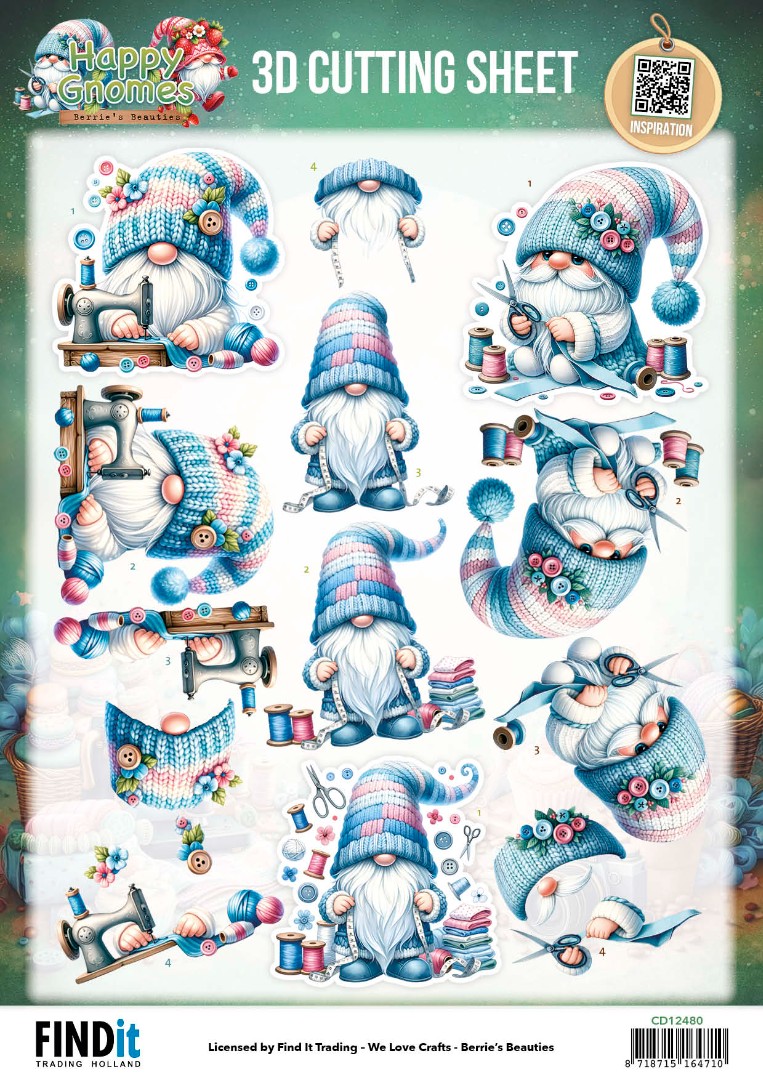 3D Cutting Sheet - Berries Beauties - Happy Gnomes - Sew Much Love