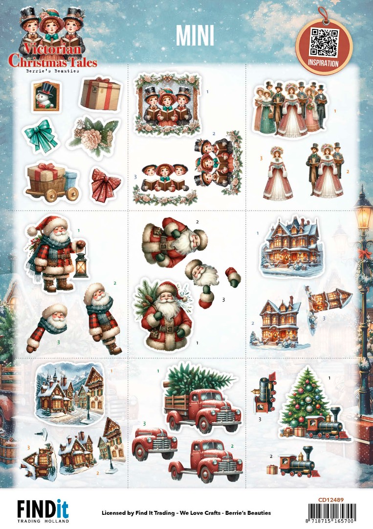Cutting Sheet - Berries Beauties - Victorian Christmas Tales - Mini