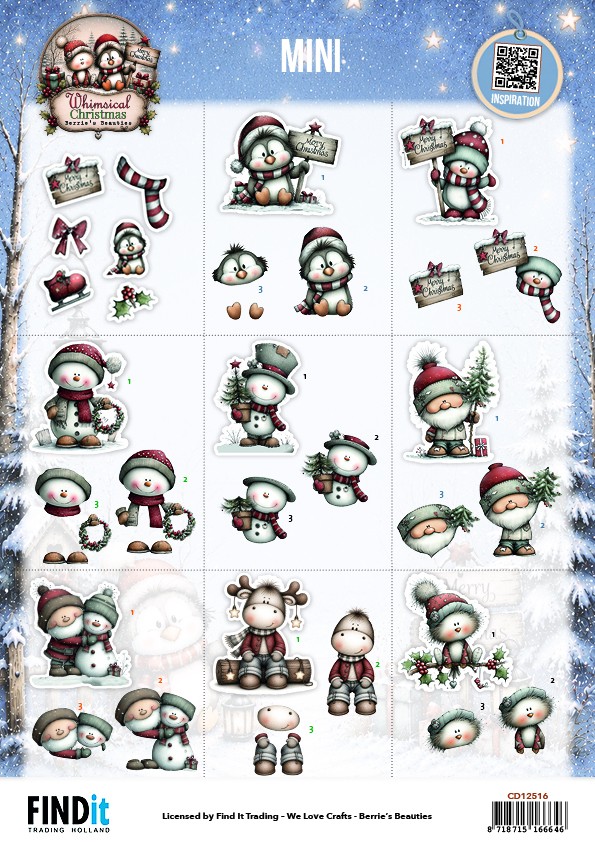 Cutting Sheet - Berries Beauties - Whimsical Christmas - Mini