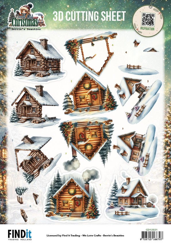 3D Cutting Sheet - Berries Beauties - Good Old Christmas - Houses
