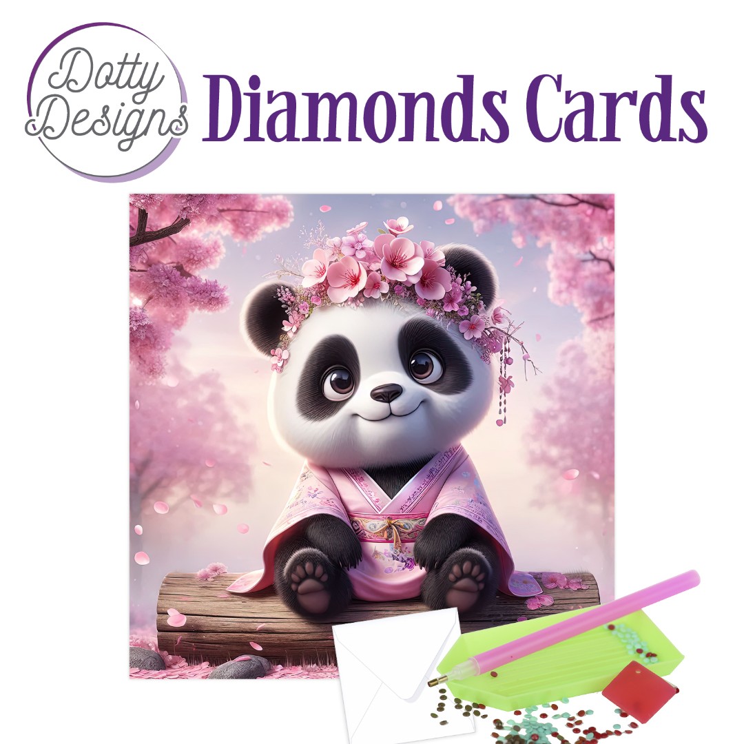 Dotty Designs Diamond Cards - Pink Panda Dotty Designs Diamond Cards - Pink Panda