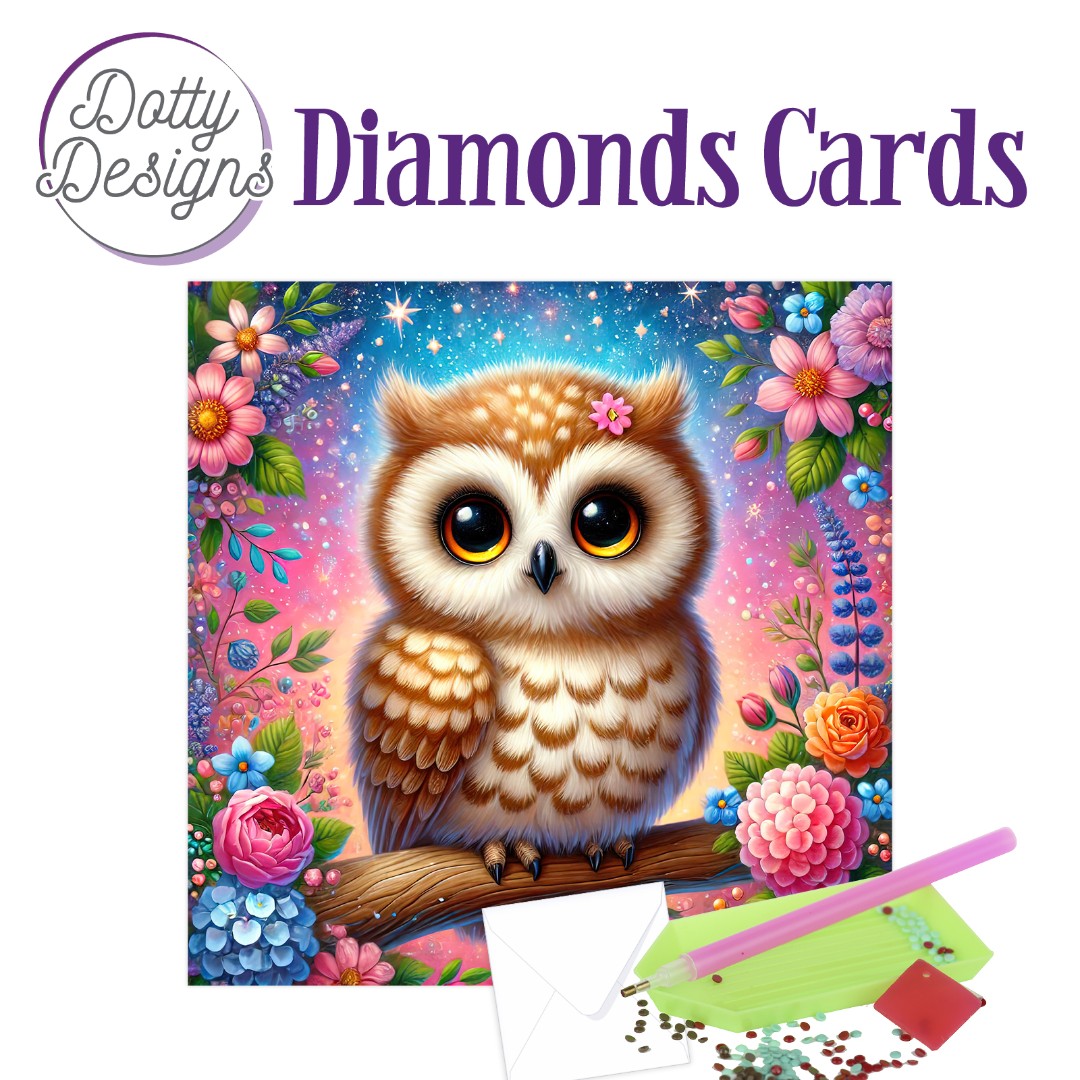 Dotty Designs Diamond Cards - Colorfull Owl Dotty Designs Diamond Cards - Colorfull Owl