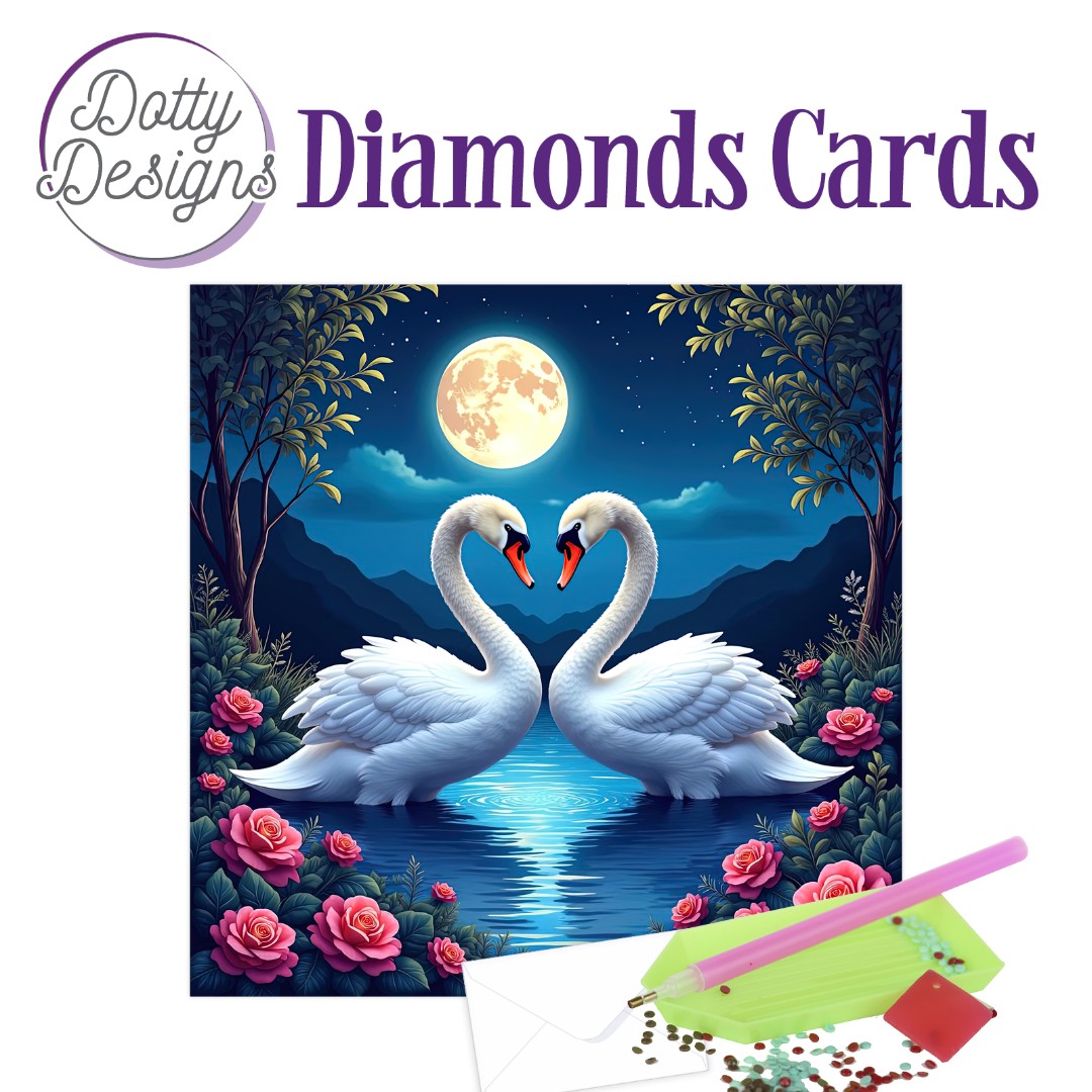 Dotty Designs Diamond Cards - Swans Dotty Designs Diamond Cards - Swans