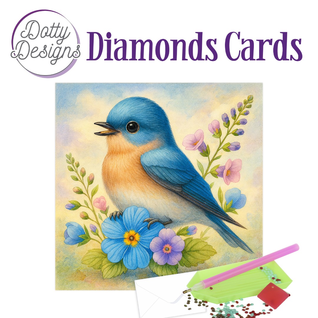Doty Designs Diamond Cards - Bluebell Garden Songbird