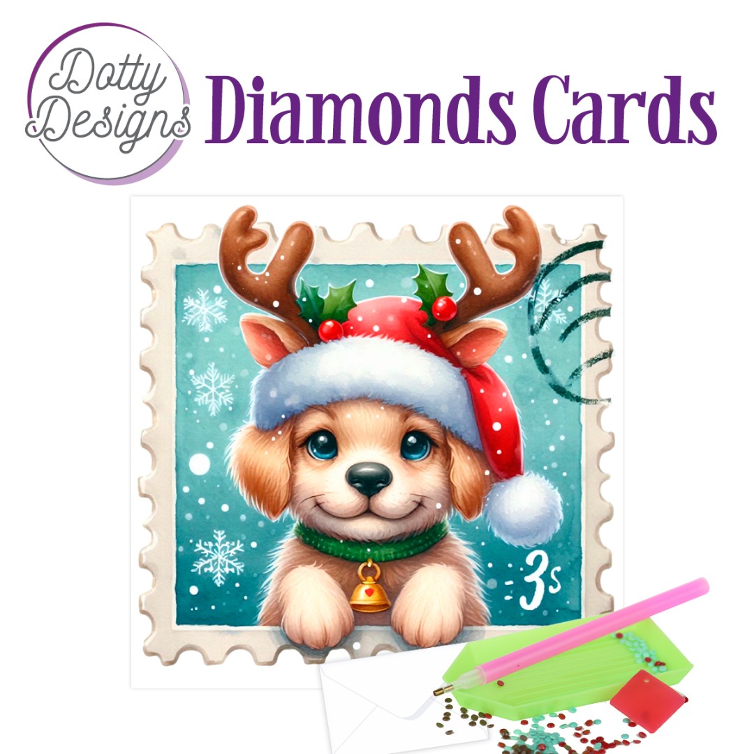 Dotty Designs Diamond Cards - Santa Paws