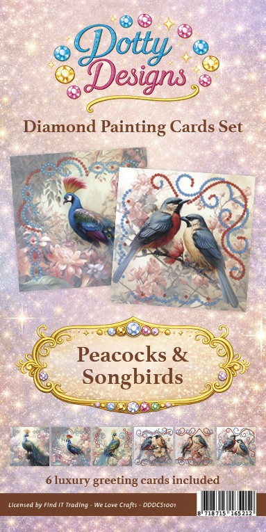 Dotty Design - Diamond Card Set - Peacocks & Songbirds Dotty Design - Diamond Card Set - Peacocks & Songbirds