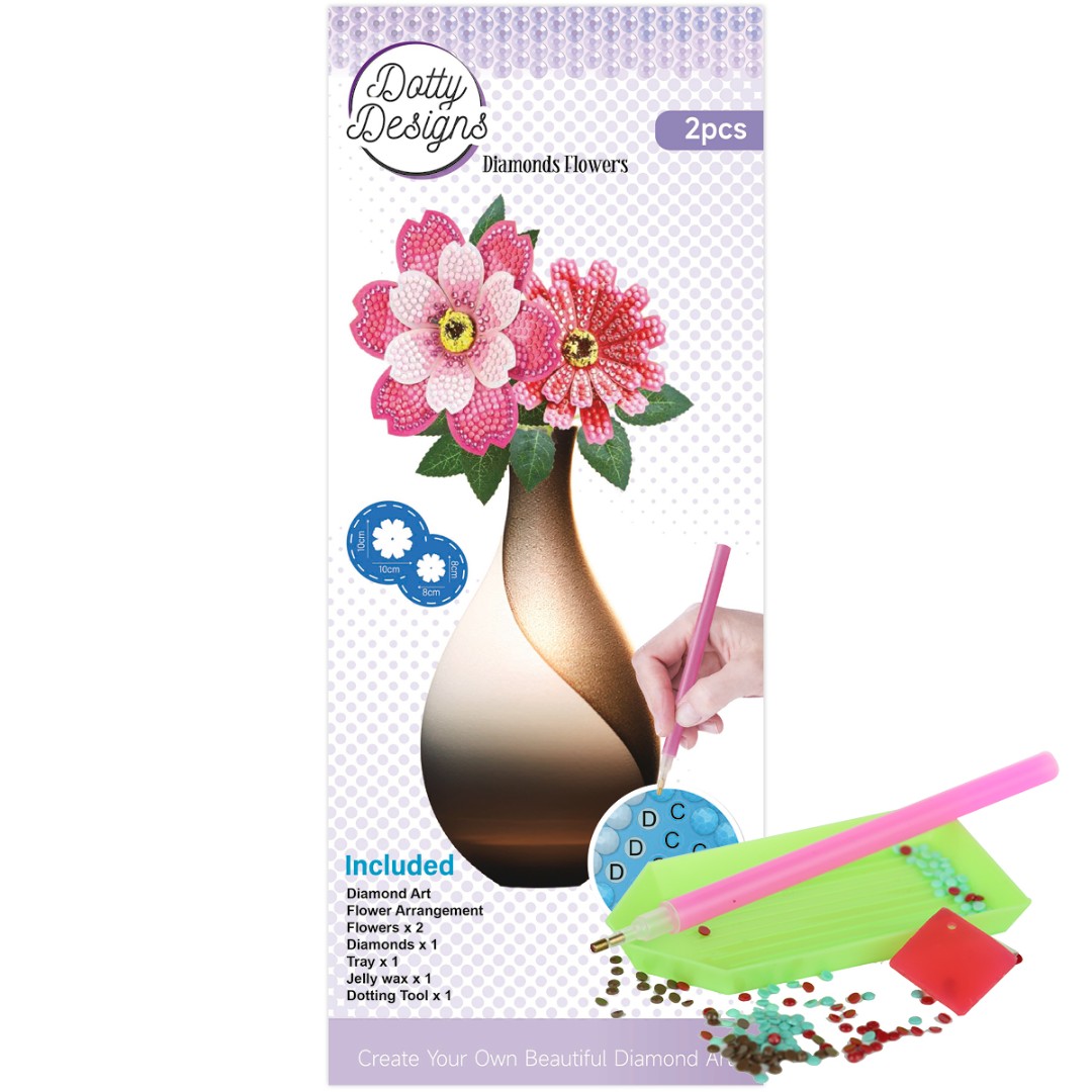 Diamond Flower Set - Pink Anemone Bouquet Diamond Flower Set - Pink Anemone Bouquet