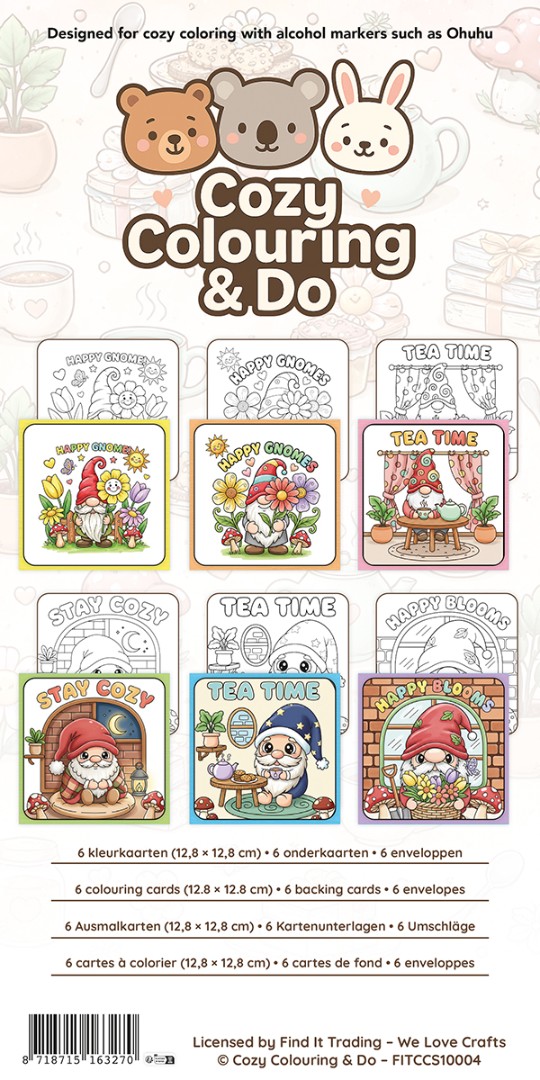 Findit Color - Cozy Colouring Cards Set - Happy Gnomes Findit Color - Cozy Colouring Cards Set - Happy Gnomes