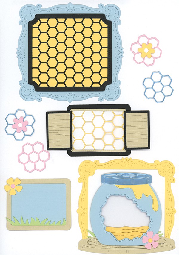 Dies - Berries Beauties - Sweet Honey Bees - Honeycomb Frame