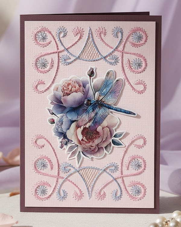 Linen Cardstock Pack - Berries Beauties - Dragonflies - A4