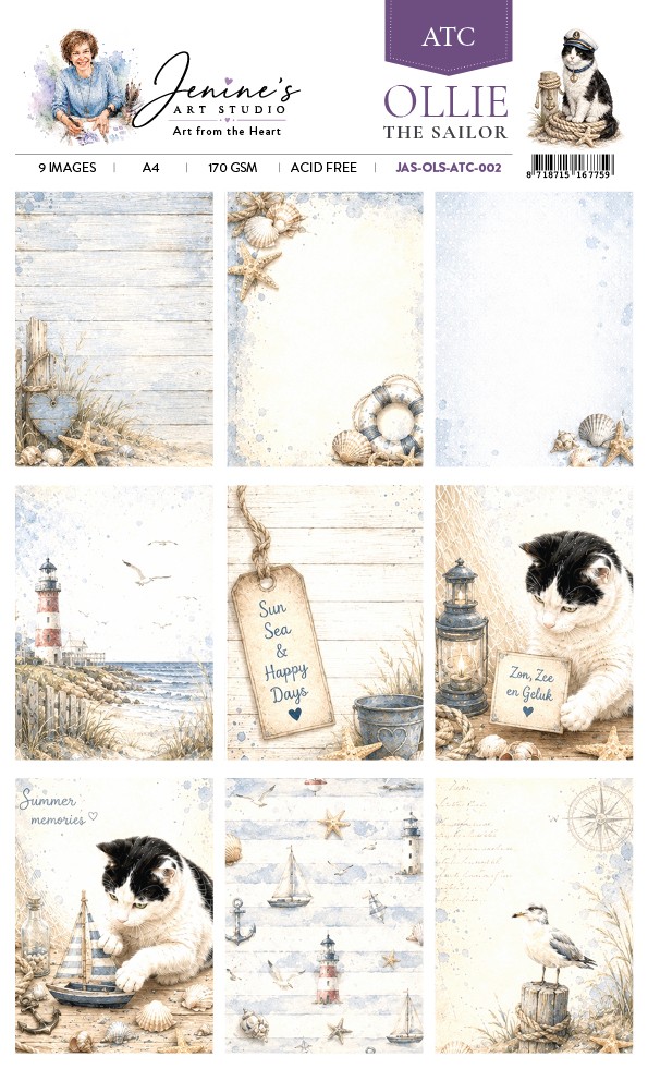 Jenine's Art Studio – Ollie the Sailor – ATC 002