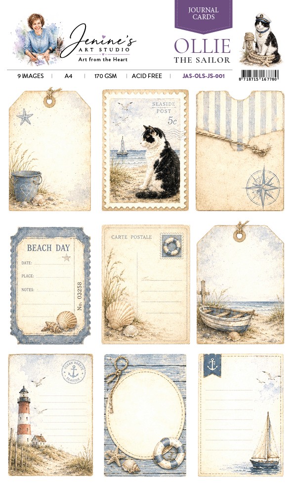 Jenine's Art Studio – Ollie the Sailor – Journal Cards 001
