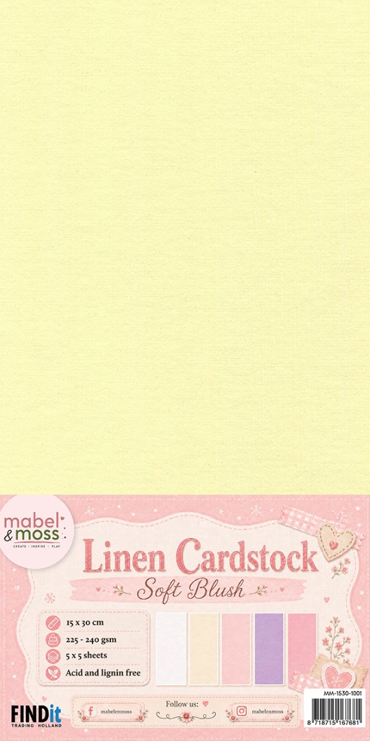 Mabel & Moss Linen Cardstock - Soft Blush