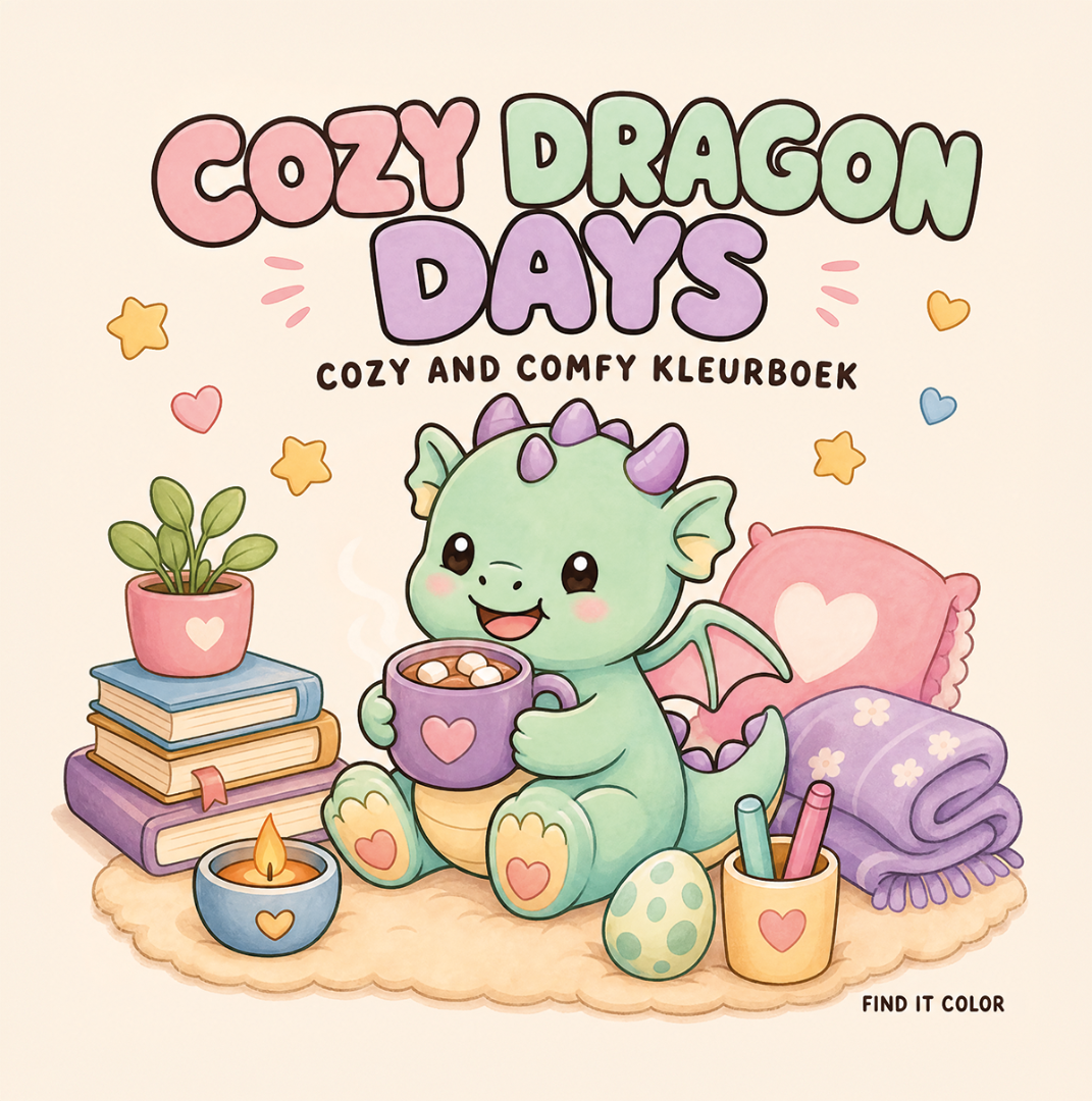 Findit Color - Coloring Book - Cozy Dragon Days