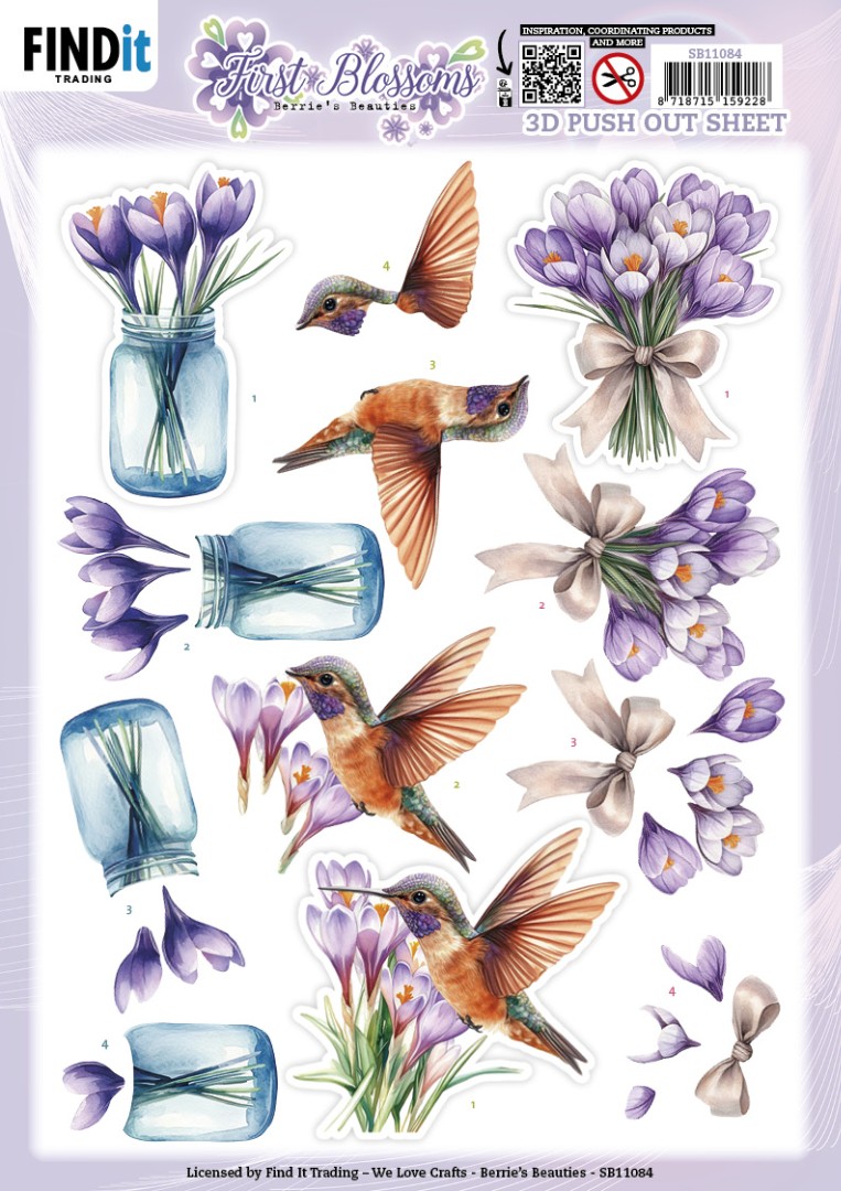 3D Pushout Sheet - Berries Beauties - First Blossoms - Flutter Bloom 3D Pushout Sheet - Berries Beauties - First Blossoms - Flutter Bloom