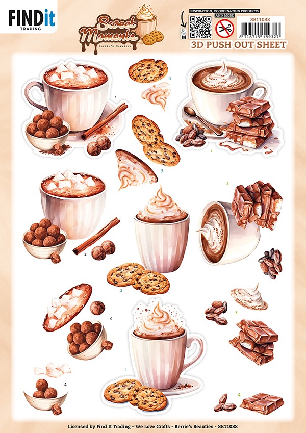 3D Pushout Sheet - Berries Beauties - Sweet Moments - Cookie Delights