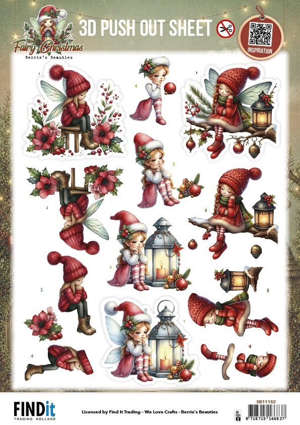 3D Pushout Sheet - Berries Beauties - Fairy Christmas - A Little Sad