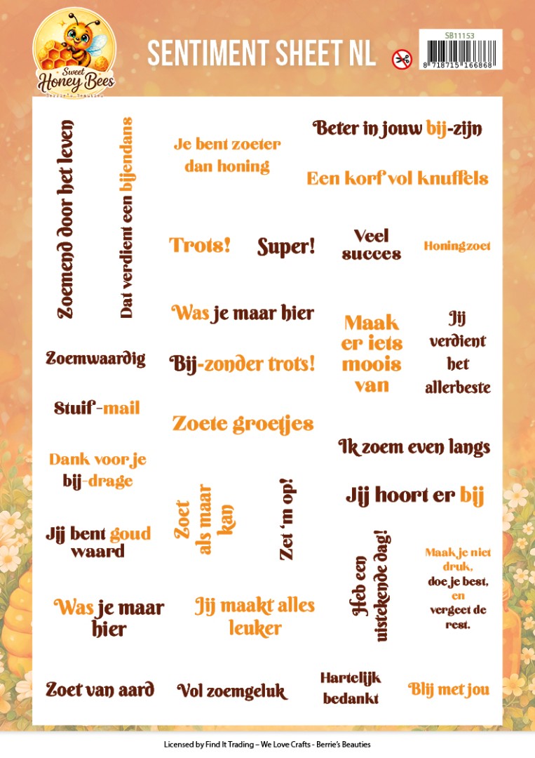 Berries Beauties - Sweet Honey Bees - Push Out - Sentiments - NL
