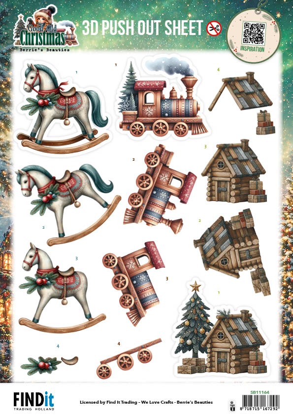 3D Pushout Sheet - Berries Beauties - Good Old Christmas - Christmas Toys