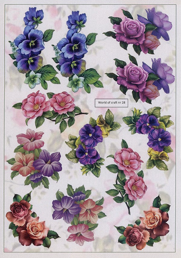 Cutting Sheet - WOC - nr 28 - Vintage Garden Blooms