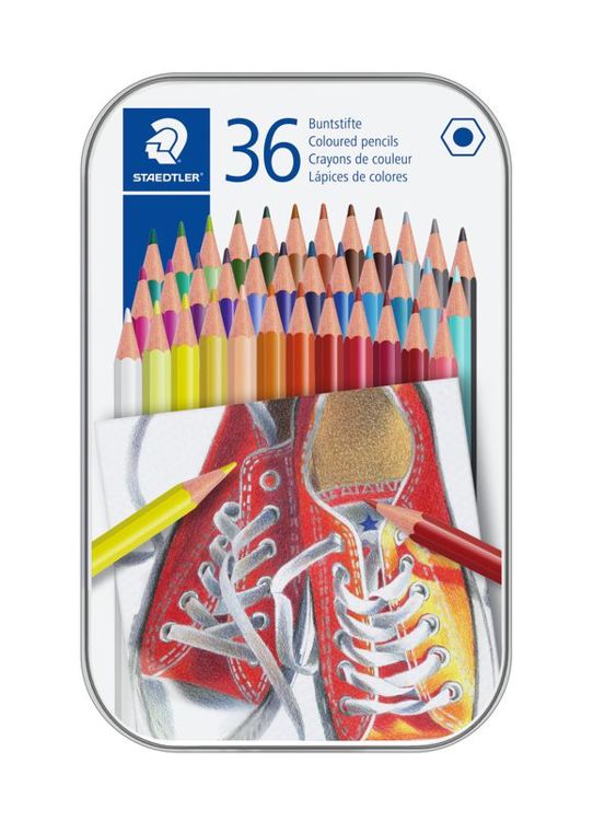 Houtvrij kleurpotlood - metalen etui 36 st Houtvrij kleurpotlood - metalen etui 36 st