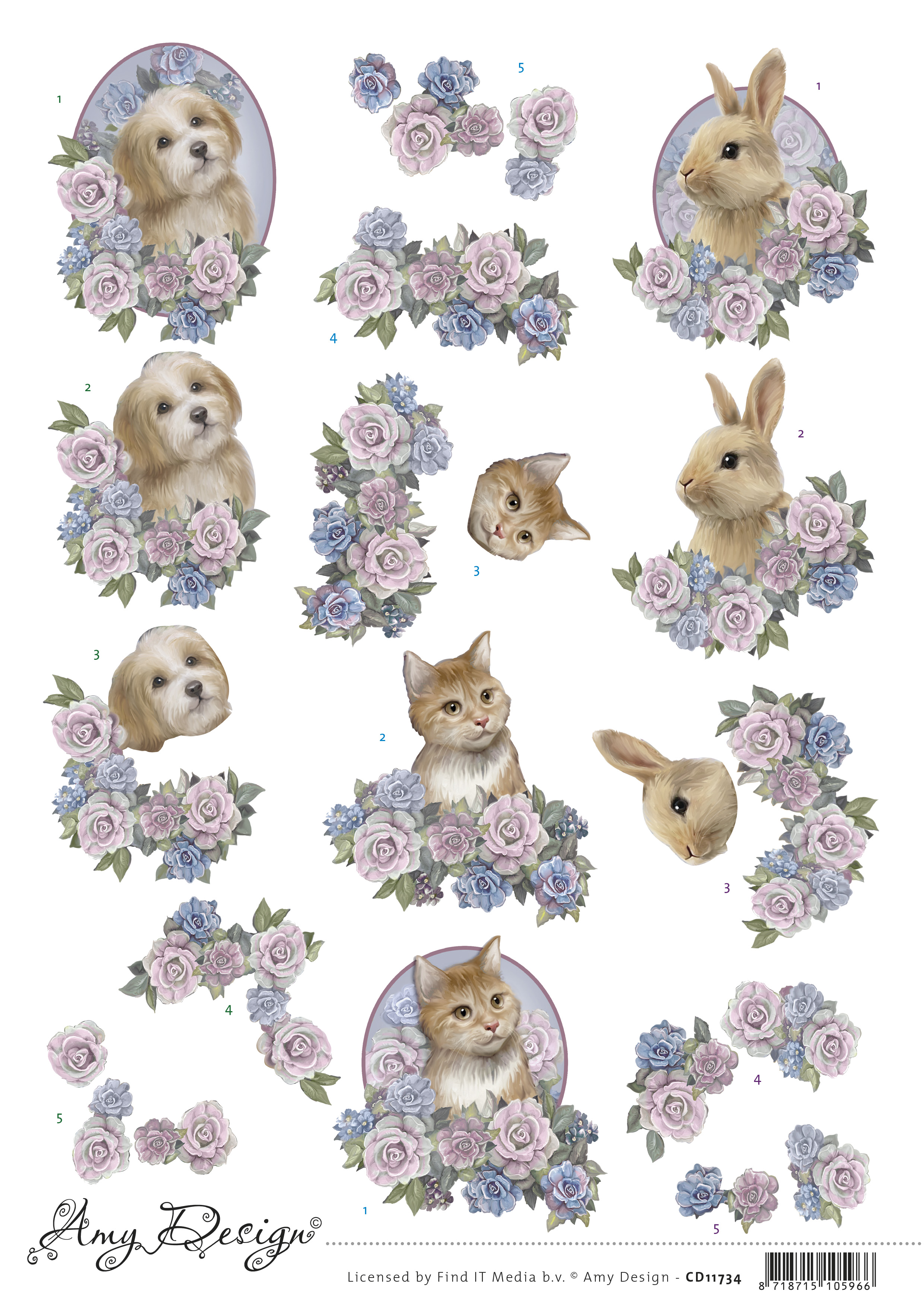3D Cutting Sheets - Amy Design - Sweet Pets 3D Cutting Sheets - Amy Design - Sweet Pets