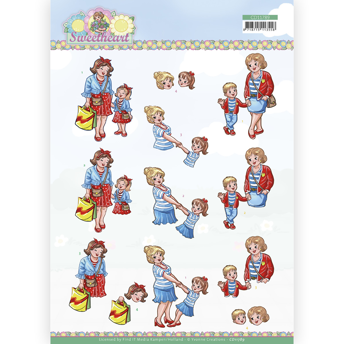 3D Cutting Sheet - Yvonne Creations - Bubbly Girls - Sweetheart - Mother and Child 3D Cutting Sheet - Yvonne Creations - Bubbly Girls - Sweetheart - Mother and Child