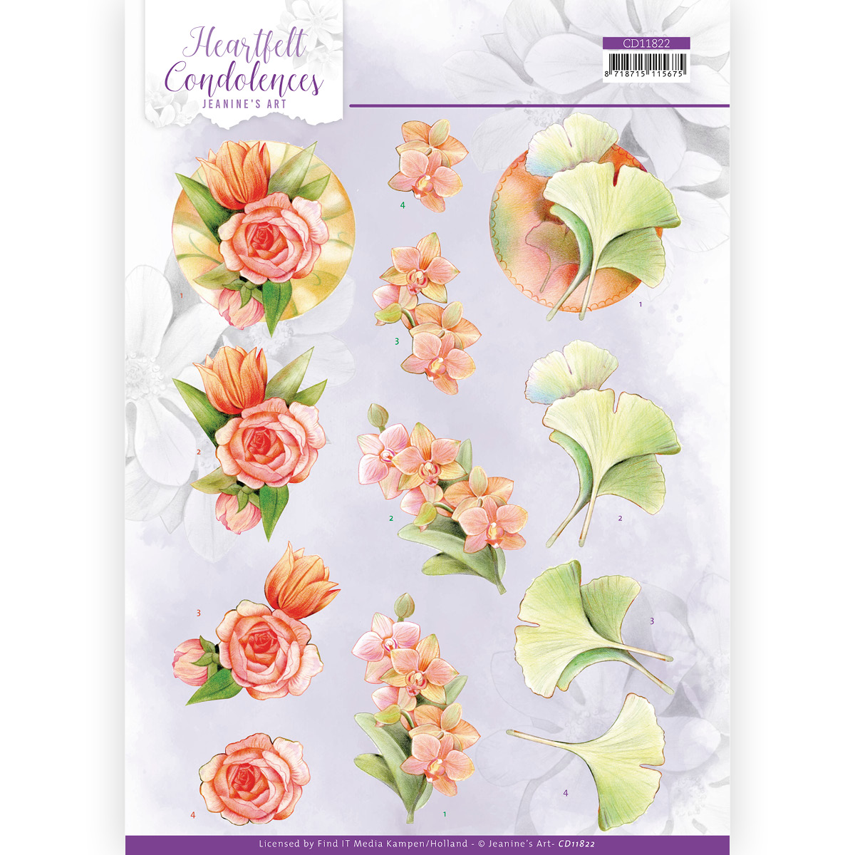 3D Cutting Sheet -Jeanine's Art - Heartfelt Condolences - Salmon Flowers 3D Cutting Sheet -Jeanine's Art - Heartfelt Condolences - Salmon Flowers