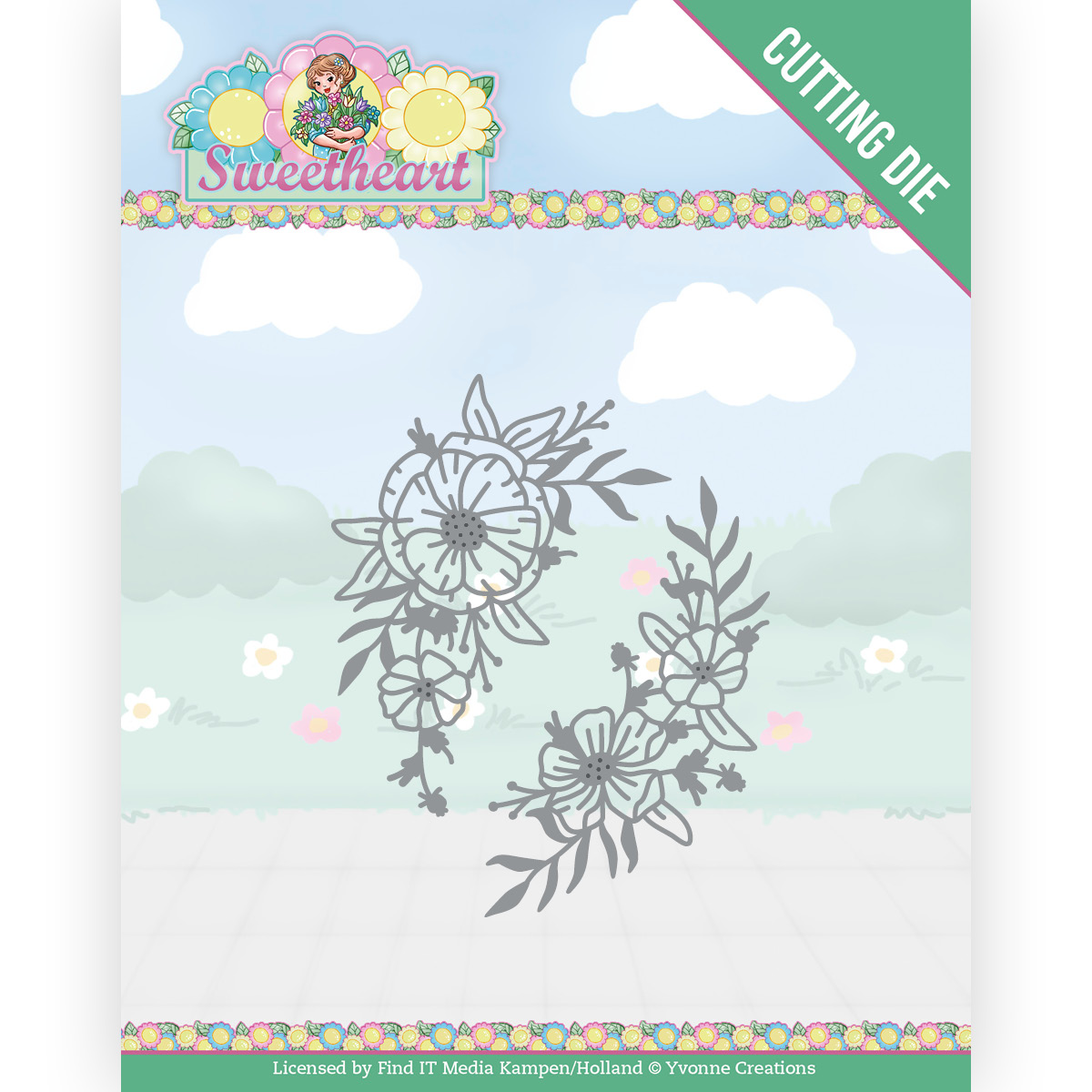Dies - Yvonne Creations - Bubbly Girls - Sweetheart - Flower Corner