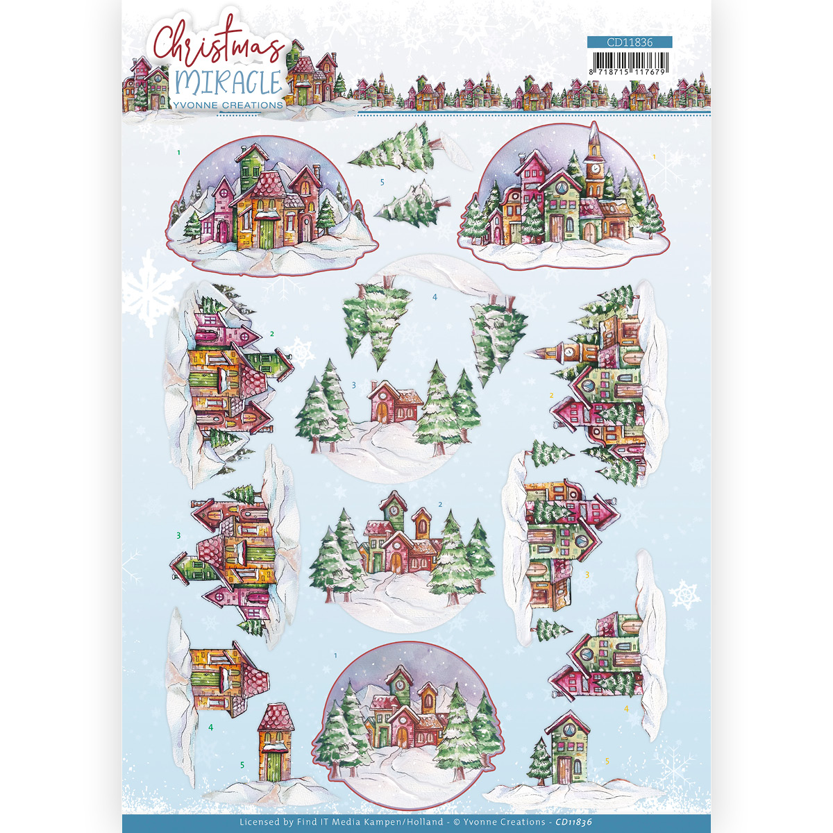 3D Cutting Sheet - Yvonne Creations - Christmas Miracle - House