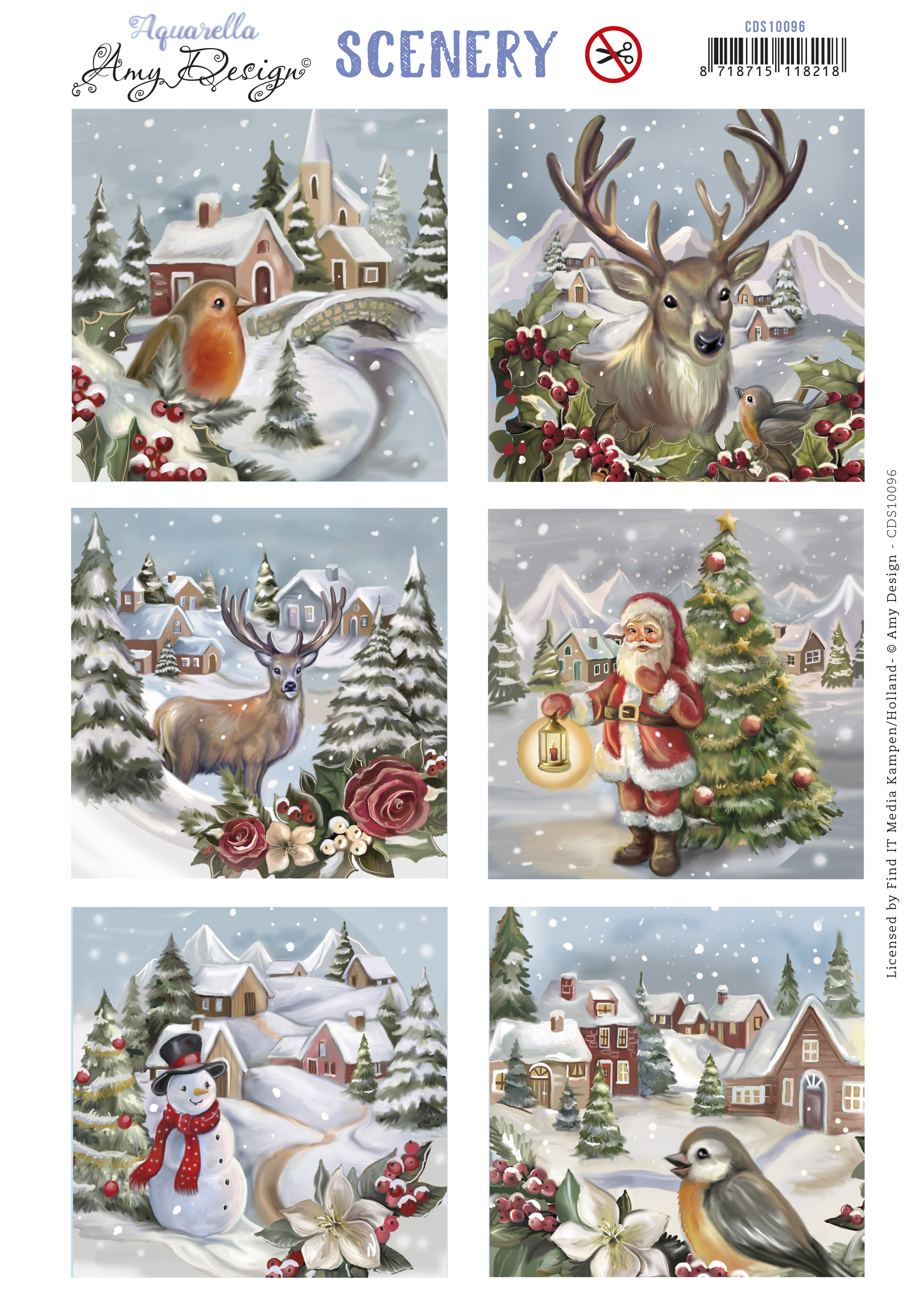 Push Out Scenery - Amy Design - From Santa with Love - Christmas Bird Square