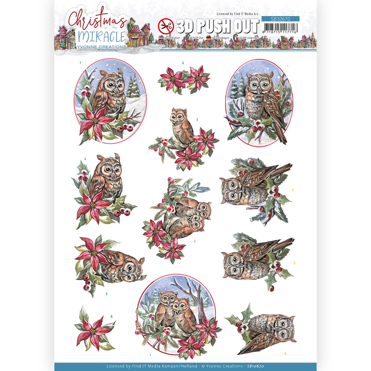 3D Push Out - Yvonne Creations - Christmas Miracle - Owl