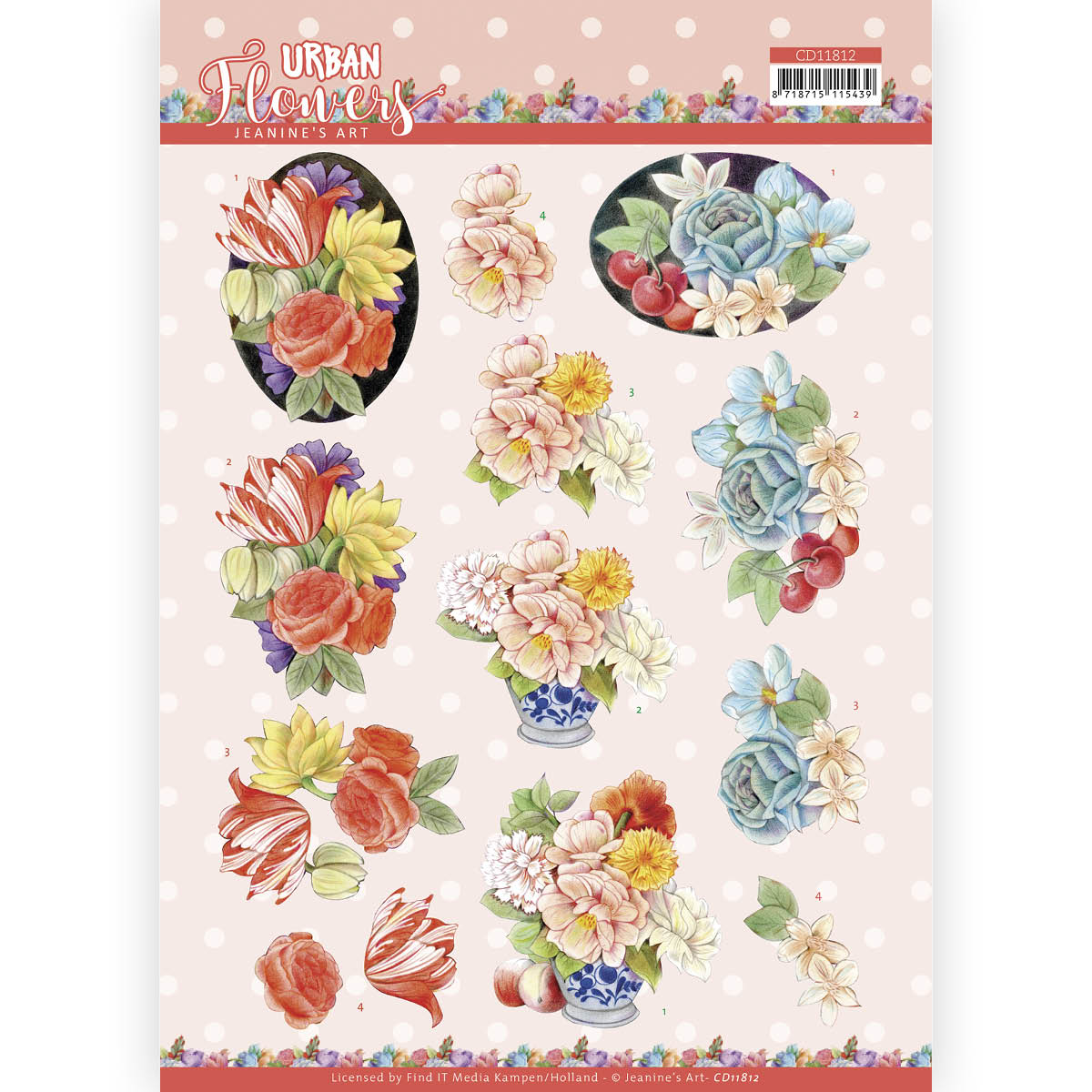 3D Cutting Sheet - Jeanine's Art - Urban Flowers - Flowers in stone jar 3D Cutting Sheet - Jeanine's Art - Urban Flowers - Flowers in stone jar