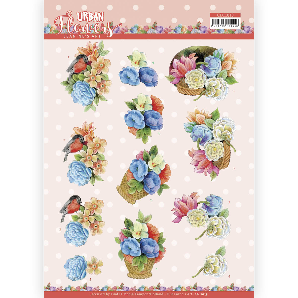 3D Cutting Sheet - Jeanine's Art - Urban Flowers - Basket of flowers 3D Cutting Sheet - Jeanine's Art - Urban Flowers - Basket of flowers