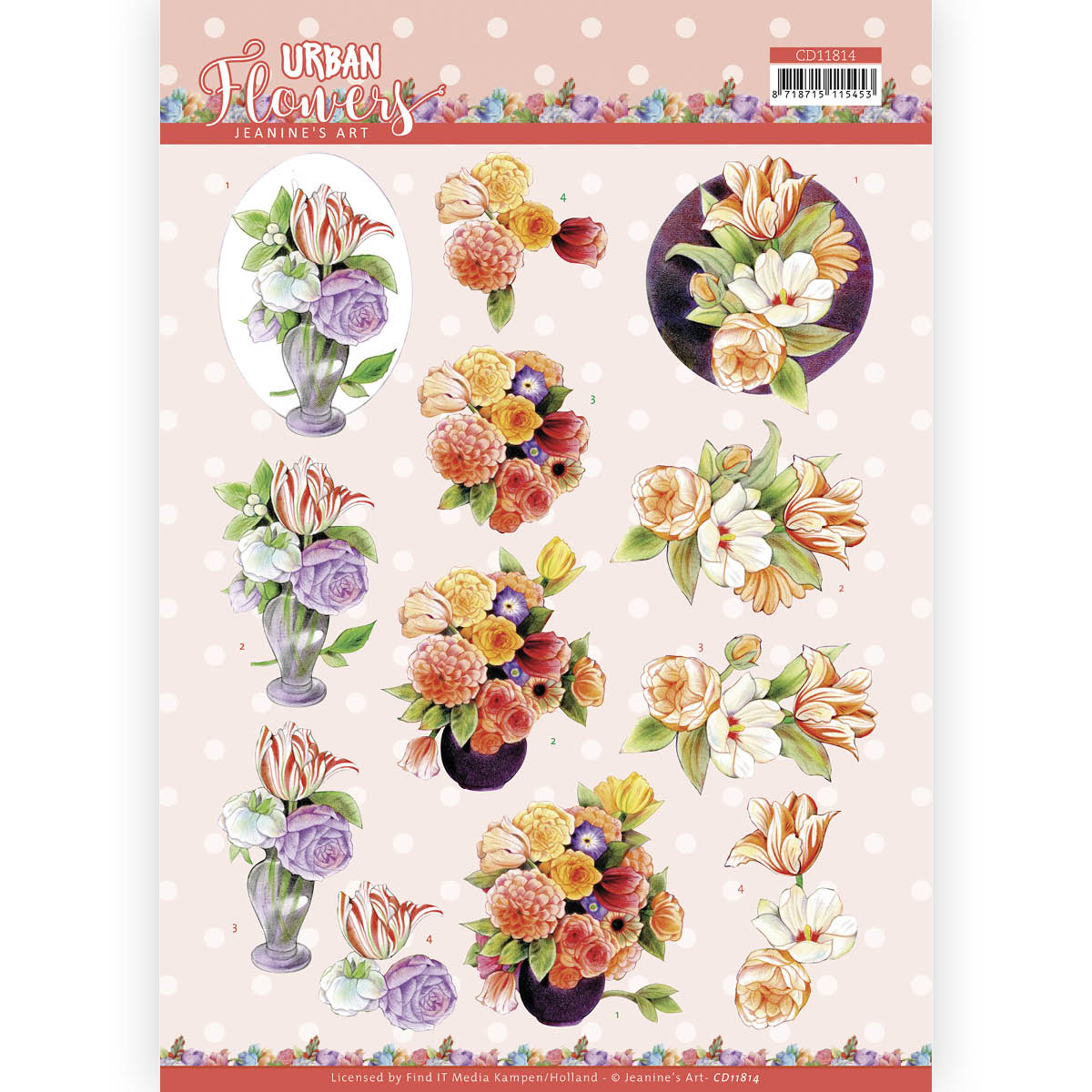 3D Cutting Sheet - Jeanine's Art - Urban Flowers - Vase with flowers 3D Cutting Sheet - Jeanine's Art - Urban Flowers - Vase with flowers