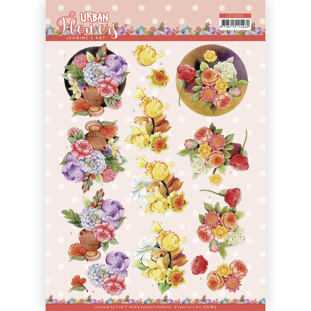 3D Cutting Sheet - Jeanine's Art - Urban Flowers - Floral composition 3D Cutting Sheet - Jeanine's Art - Urban Flowers - Floral composition