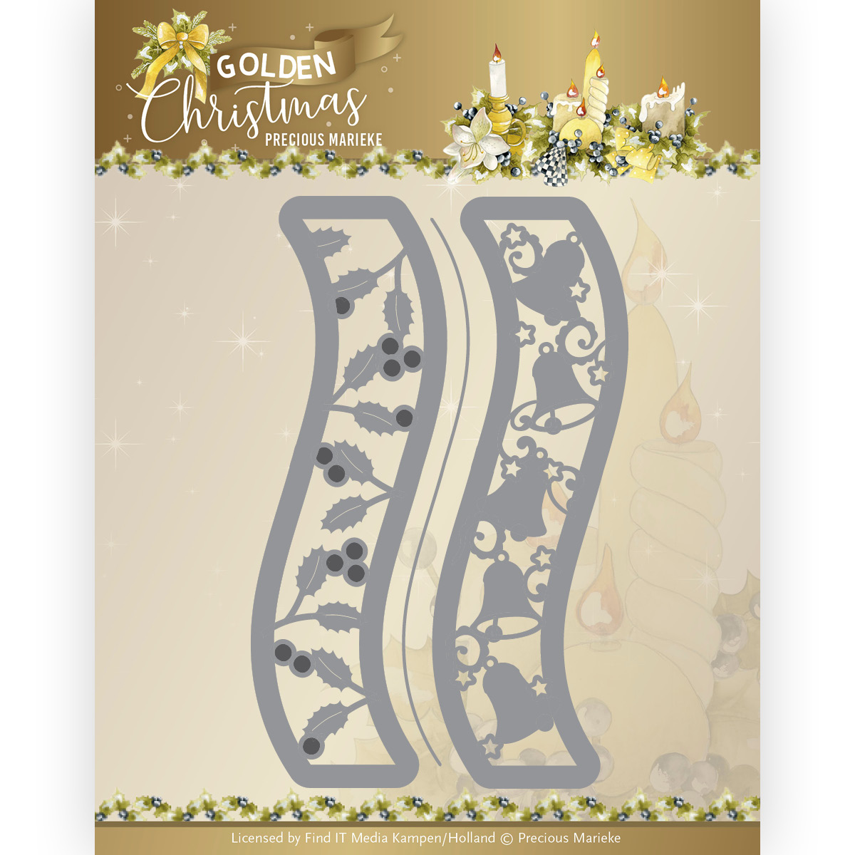 Dies - Precious Marieke - Golden Christmas - Christmas Bell Border
