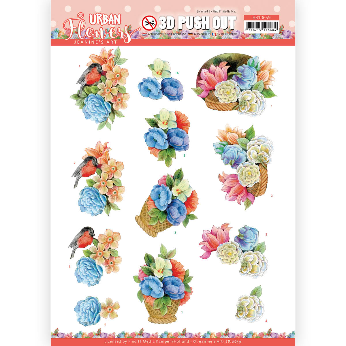 3D Push Out - Jeanine's Art - Urban Flowers - Basket of flowers 3D Push Out - Jeanine's Art - Urban Flowers - Basket of flowers