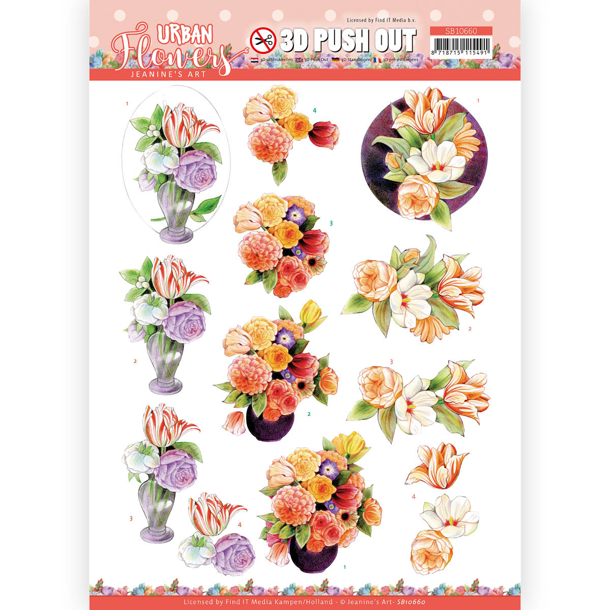 3D Push Out - Jeanine's Art - Urban Flowers - Vase with flowers 3D Push Out - Jeanine's Art - Urban Flowers - Vase with flowers